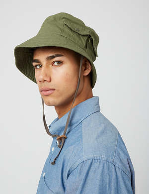 Engineered Garments Explorer Hat (Cotton Ripstop) - Olive Green