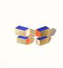 MATTER MATTERS Cuboid Studs - Blue & Orange - Thumbnail 3