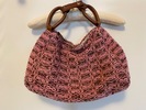 Maria La Rosa Pink & Brown Wool Knit Handbag - Thumbnail 2