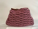 Maria La Rosa Pink & Brown Wool Knit Handbag - Thumbnail 3