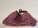 Maria La Rosa Pink & Brown Wool Knit Handbag - Thumbnail 4