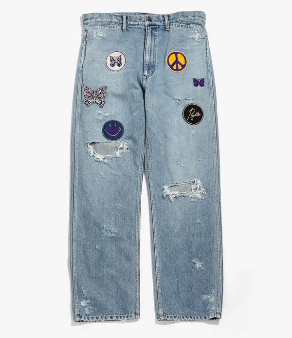 Needles ASSORTED PATCHES STRAIGHT JEAN - 13OZ C/L DENIM 