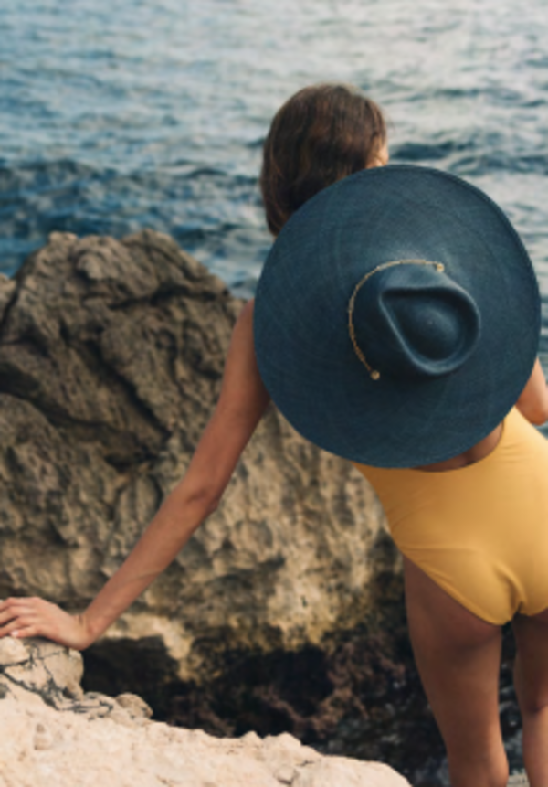 Van Palma Livy XL Straw Hat - Navy Blue | Garmentory