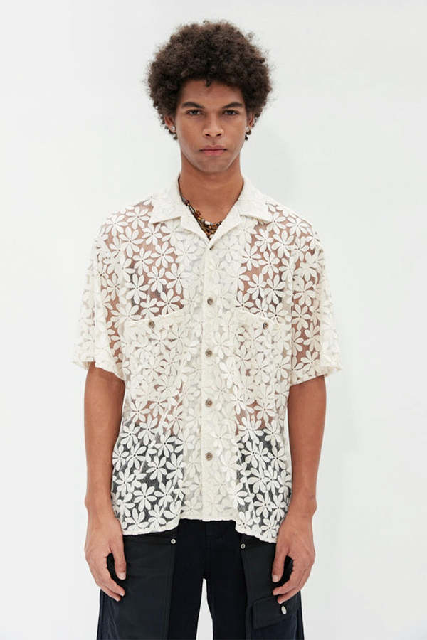 【ANDERSSON BELL】 Jacquard striped shirt /追跡付 Stripe Open Collar Shirt in Red – SVRN