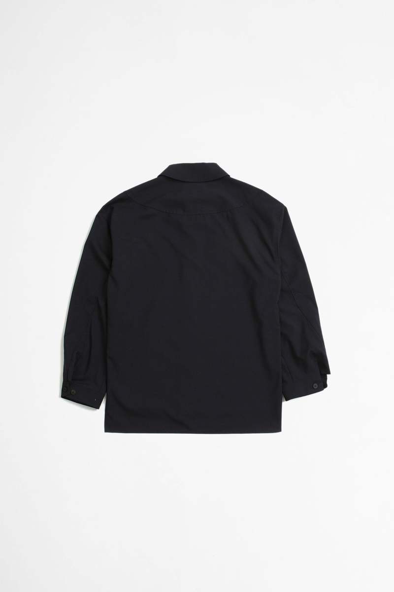 Document Washable Wool Set Up Shirt - Navy | Garmentory