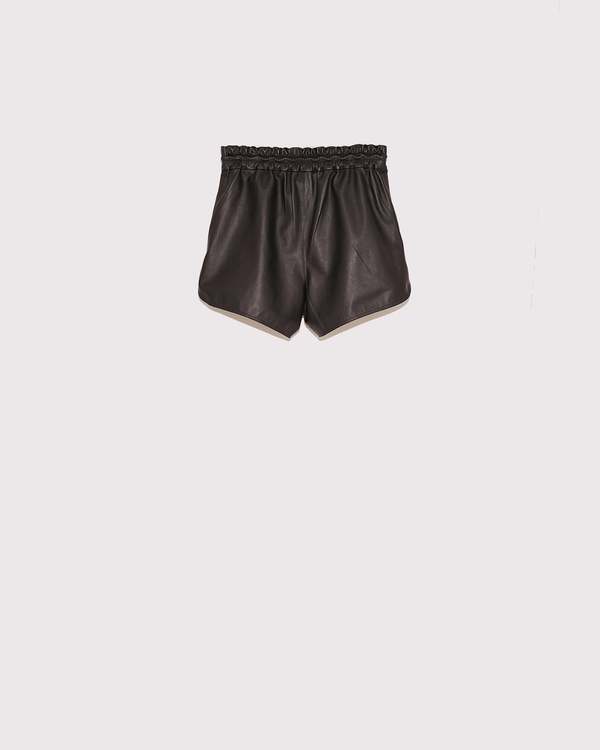 YVES SALOMON Leather Shorts - black