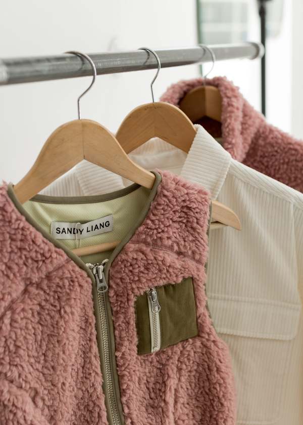 pink fleece vest