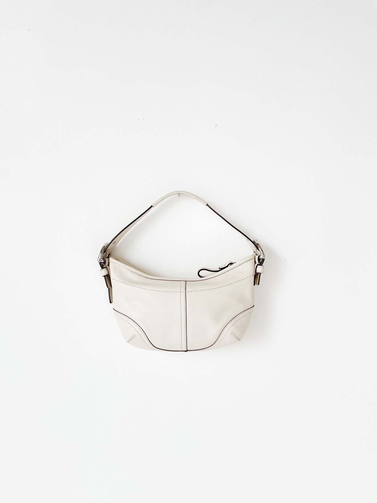 White-Leather-Coach-Mini-Bag-