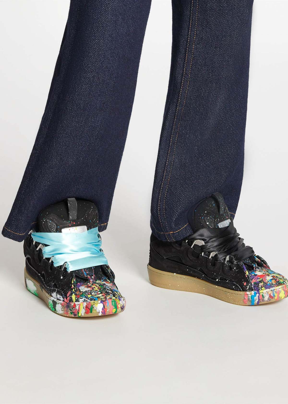 LANVIN X GALLERY DEPT LEATHER CURB SNEAKERS - Multi | Garmentory