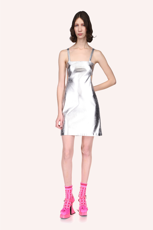 Silver Iggy Faux Leather Dress on Garmentory