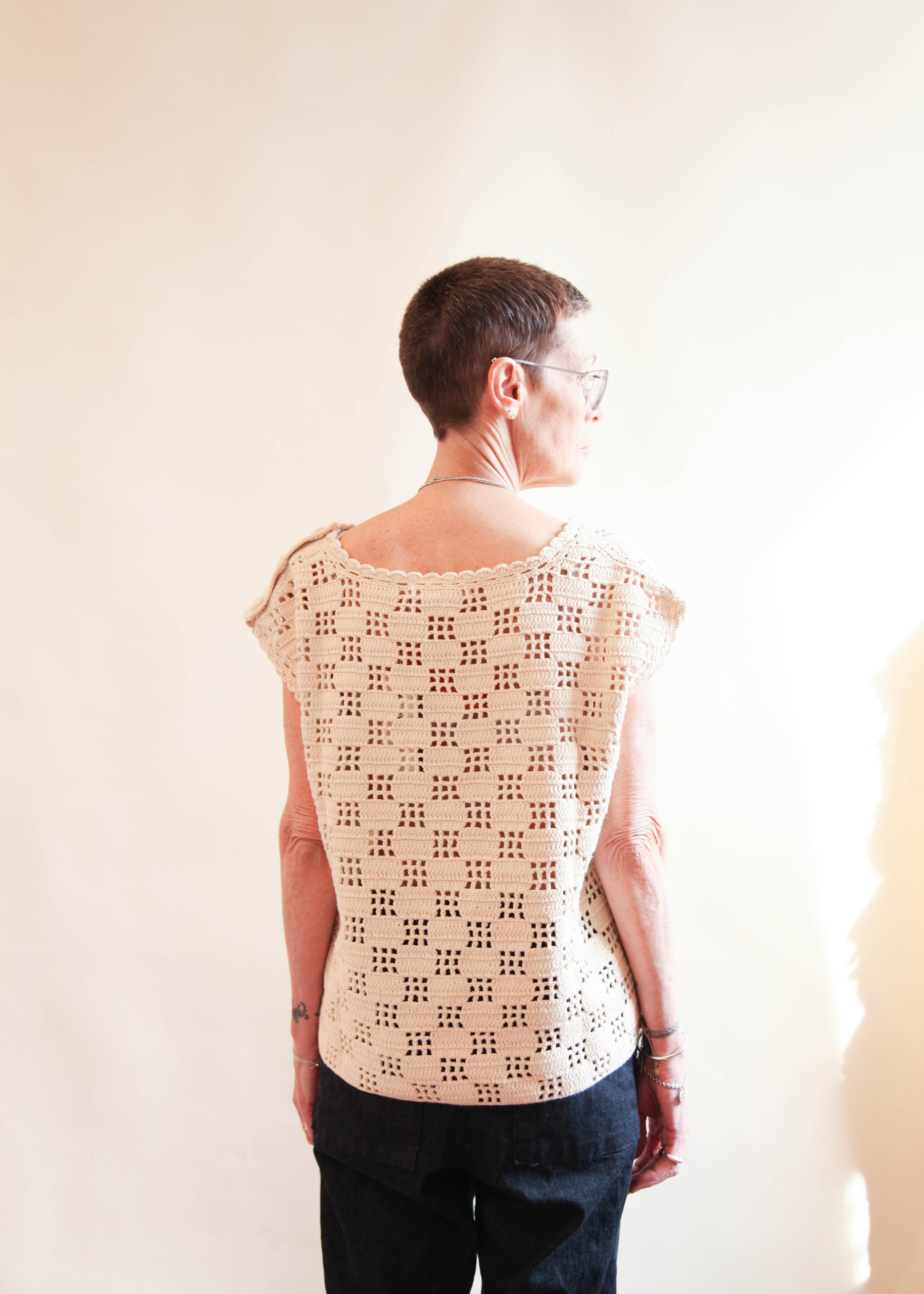 Adult Crochet Lattice Vest - String | Garmentory