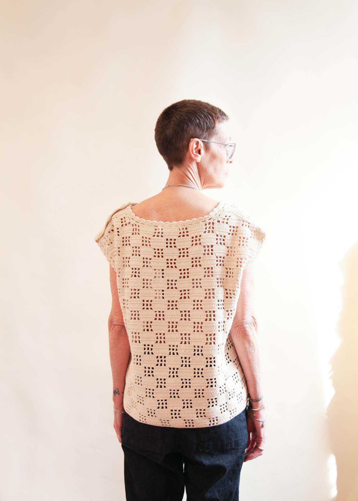 Adult Crochet Lattice Vest - String | Garmentory