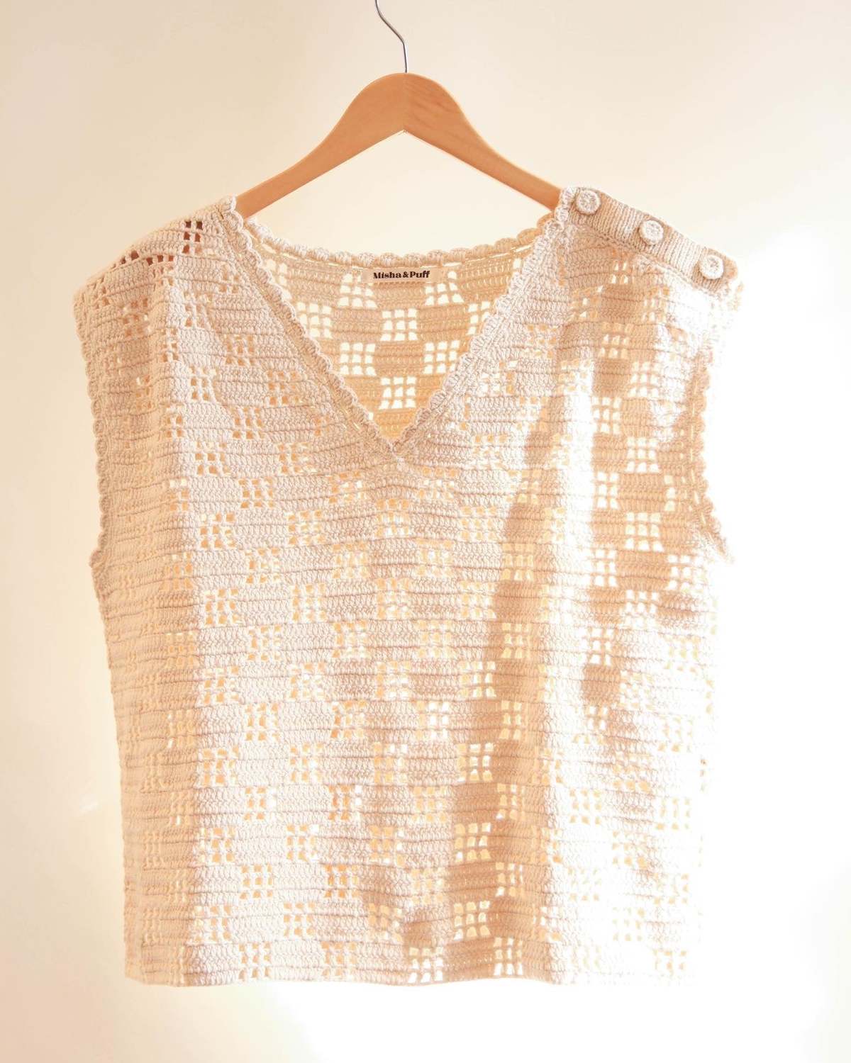 Adult Crochet Lattice Vest - String | Garmentory