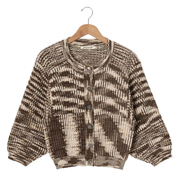 Misha & Puff Woman Fisherman Cardigan Bark Space Dye | Garmentory
