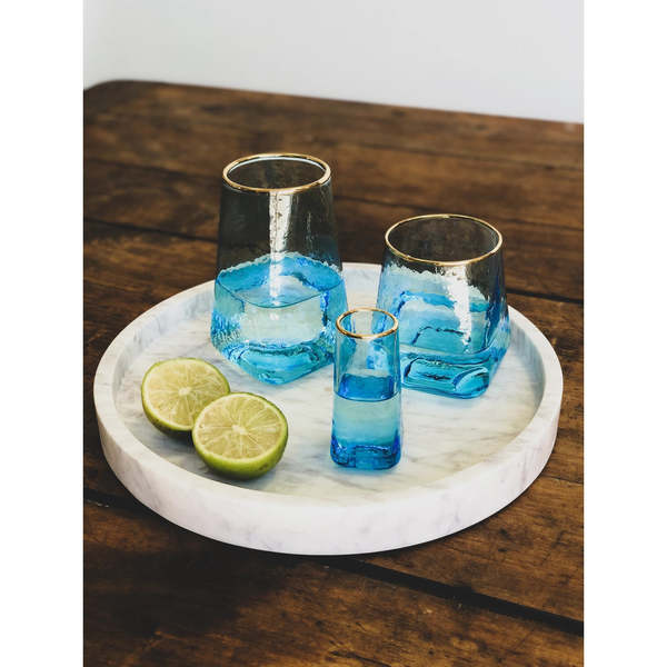 Caravan Home Marble Round Tray White Marble Garmentory