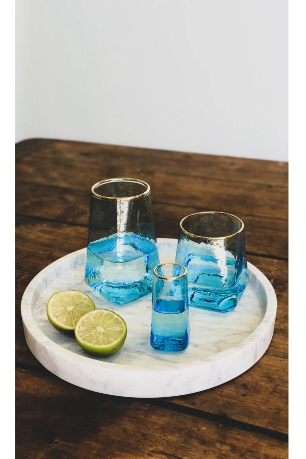 Caravan Home Marble Round Tray - White Marble