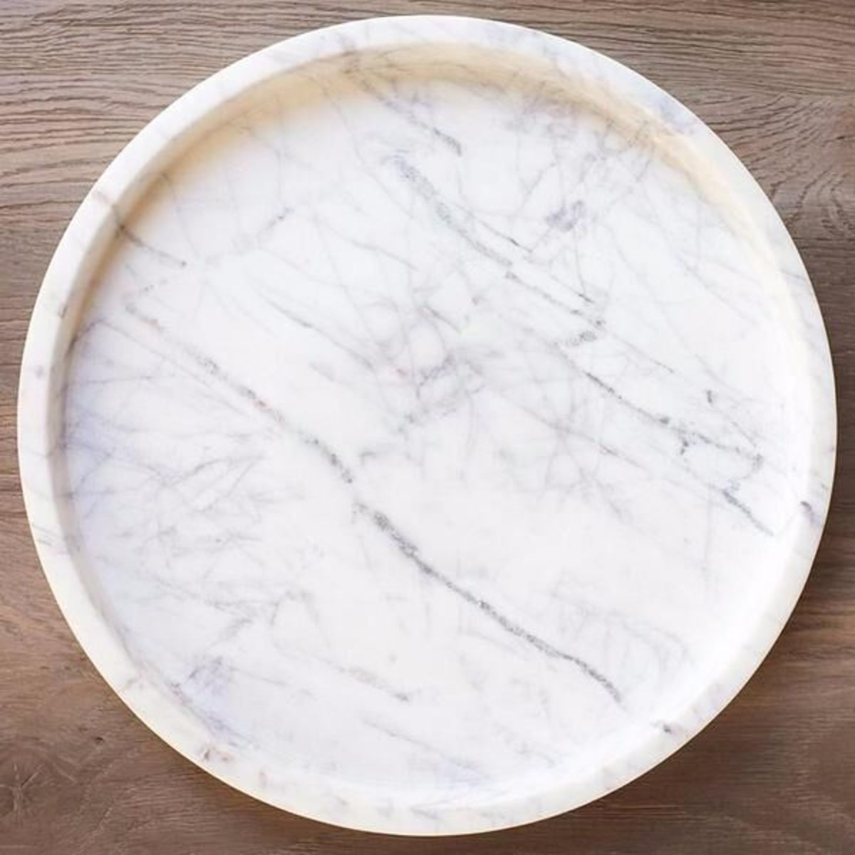 Caravan Home Marble Round Tray - White Marble - Image 2 of 2