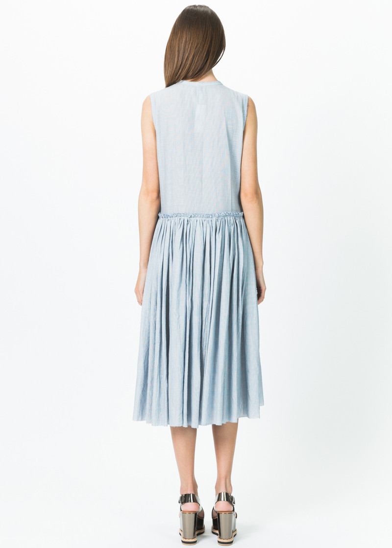 Sara Lanzi Sleeveless Button-Up Gathered Dress