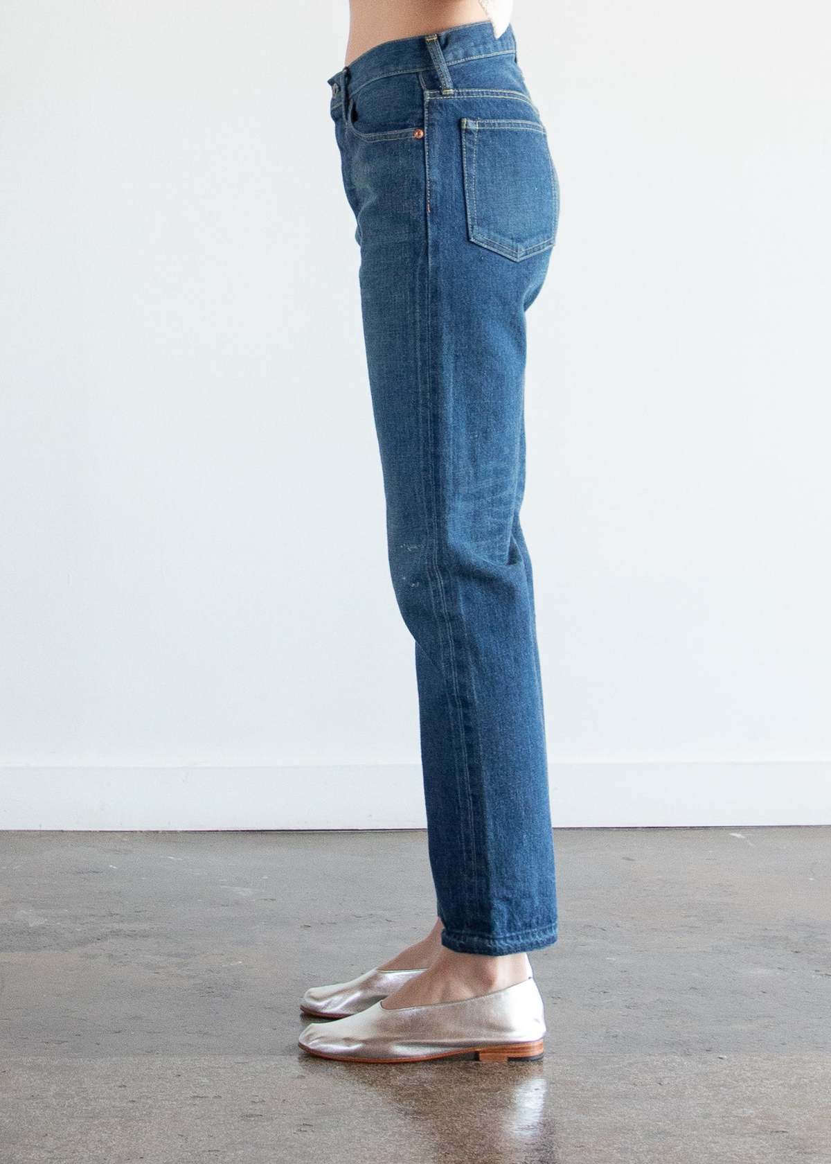 Chimala Selvedge Denim Narrow Tapered Cut - Dark Distress - Image 3 of 4