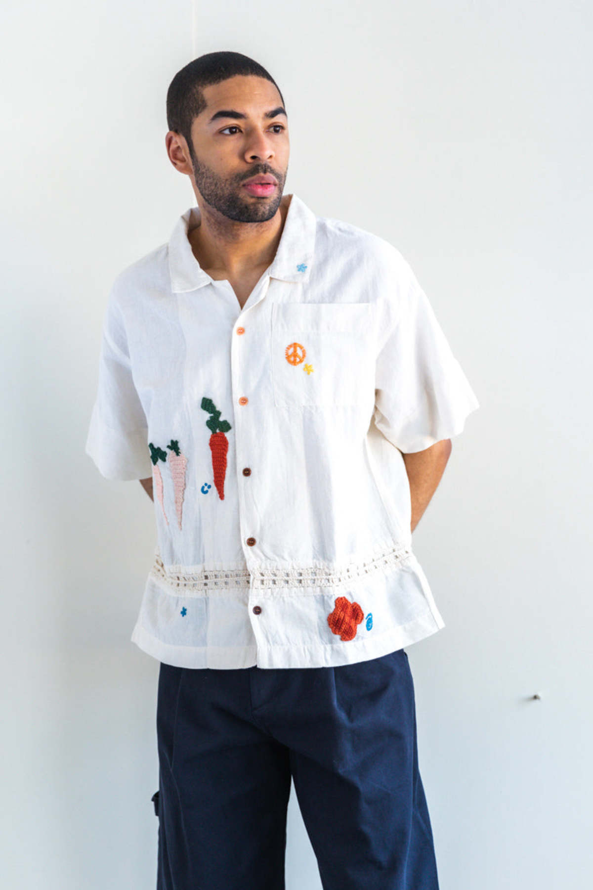Story mfg Men s Greetings Shirt in Blue
