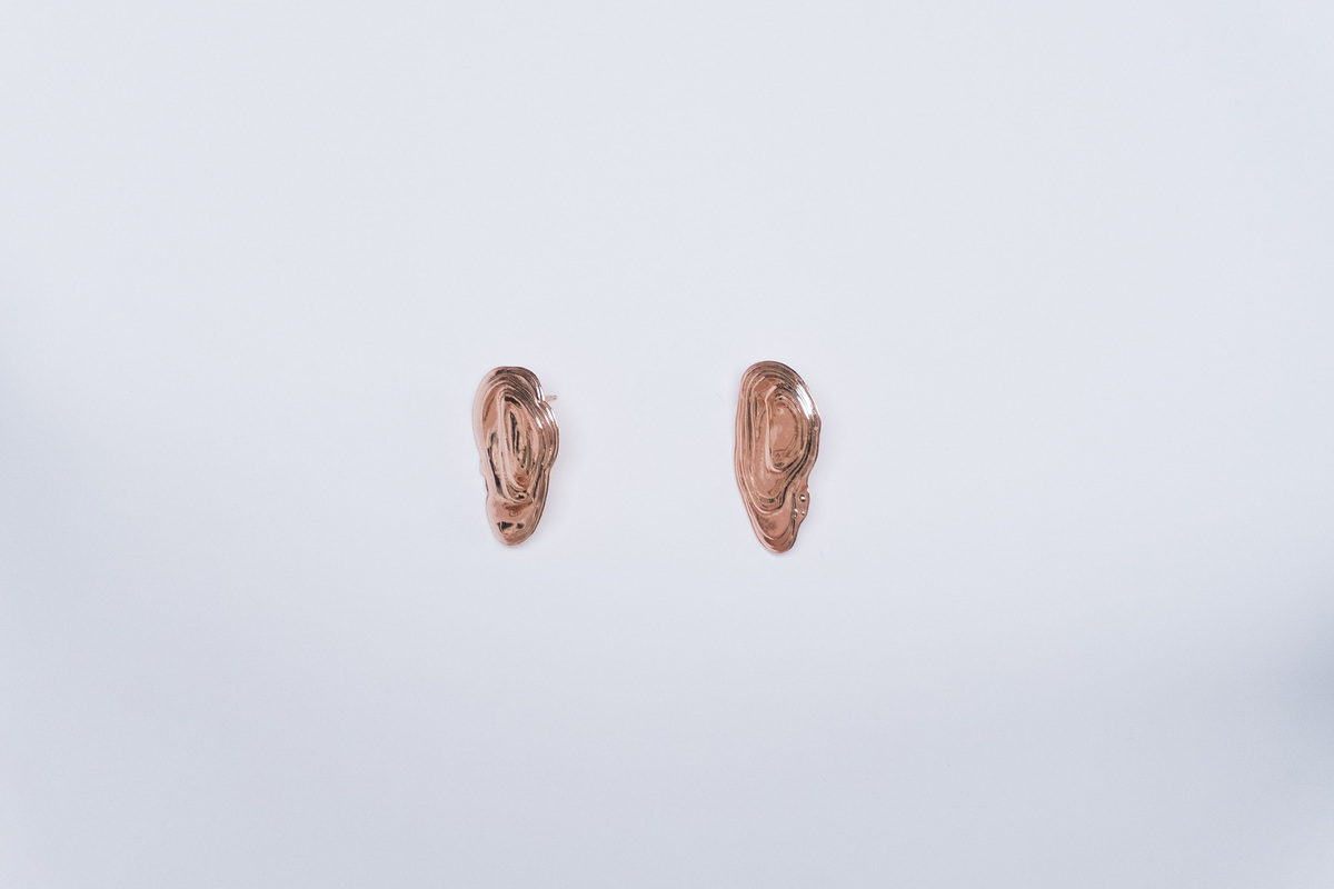 GARMENTORY EXCLUSIVE | Leigh Miller Rose Gold Plated Ostra Earrings  - Image 2 of 6