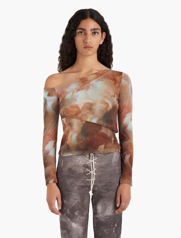 Paloma Wool Cupid Asymmetrical Top - Angel Print | Garmentory