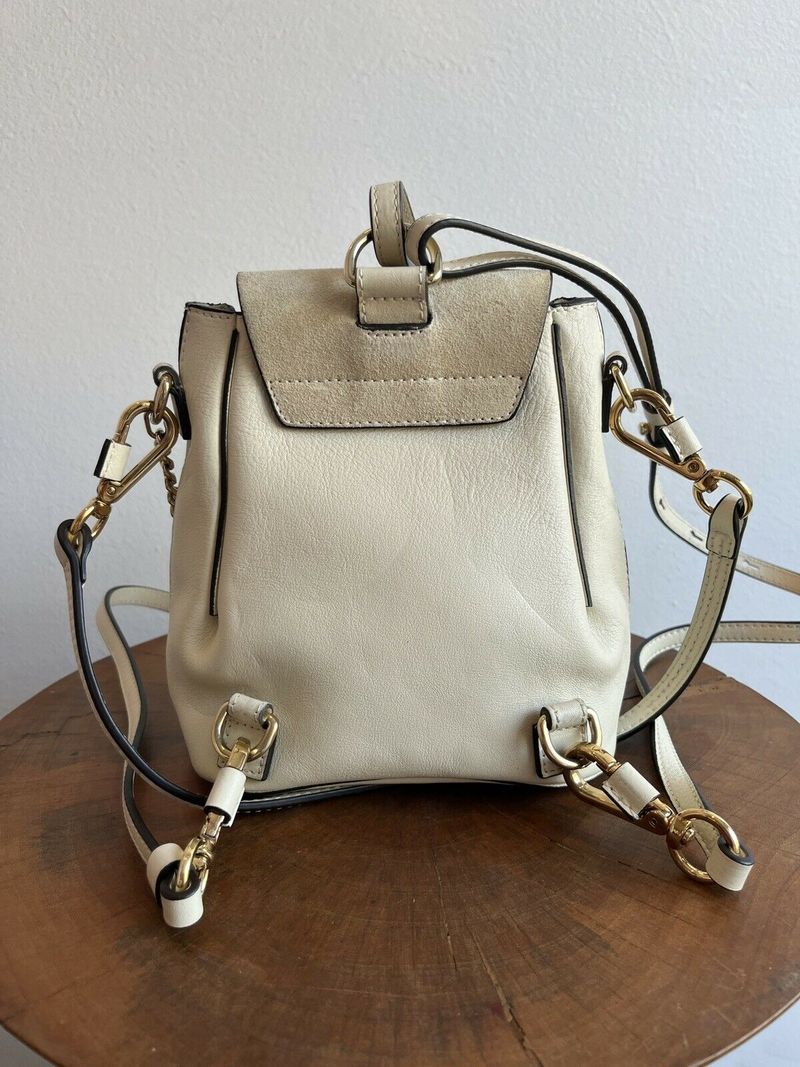chloe mini faye backpack Chlo Brown Embossed logo and zippered expansion panels at face CHLO Mini Faye backpack Women's