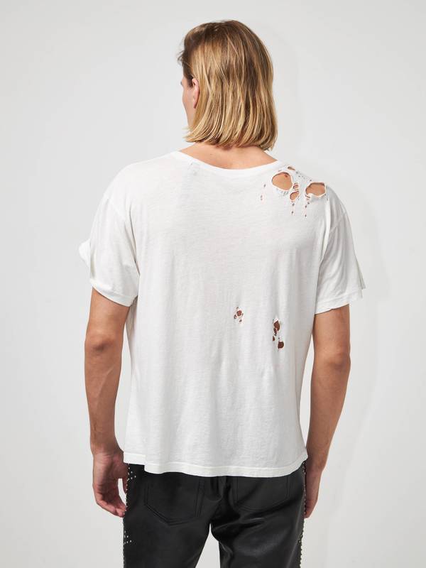 Enfants Riches Deprimes Distressed Front Logo T Shirt - White