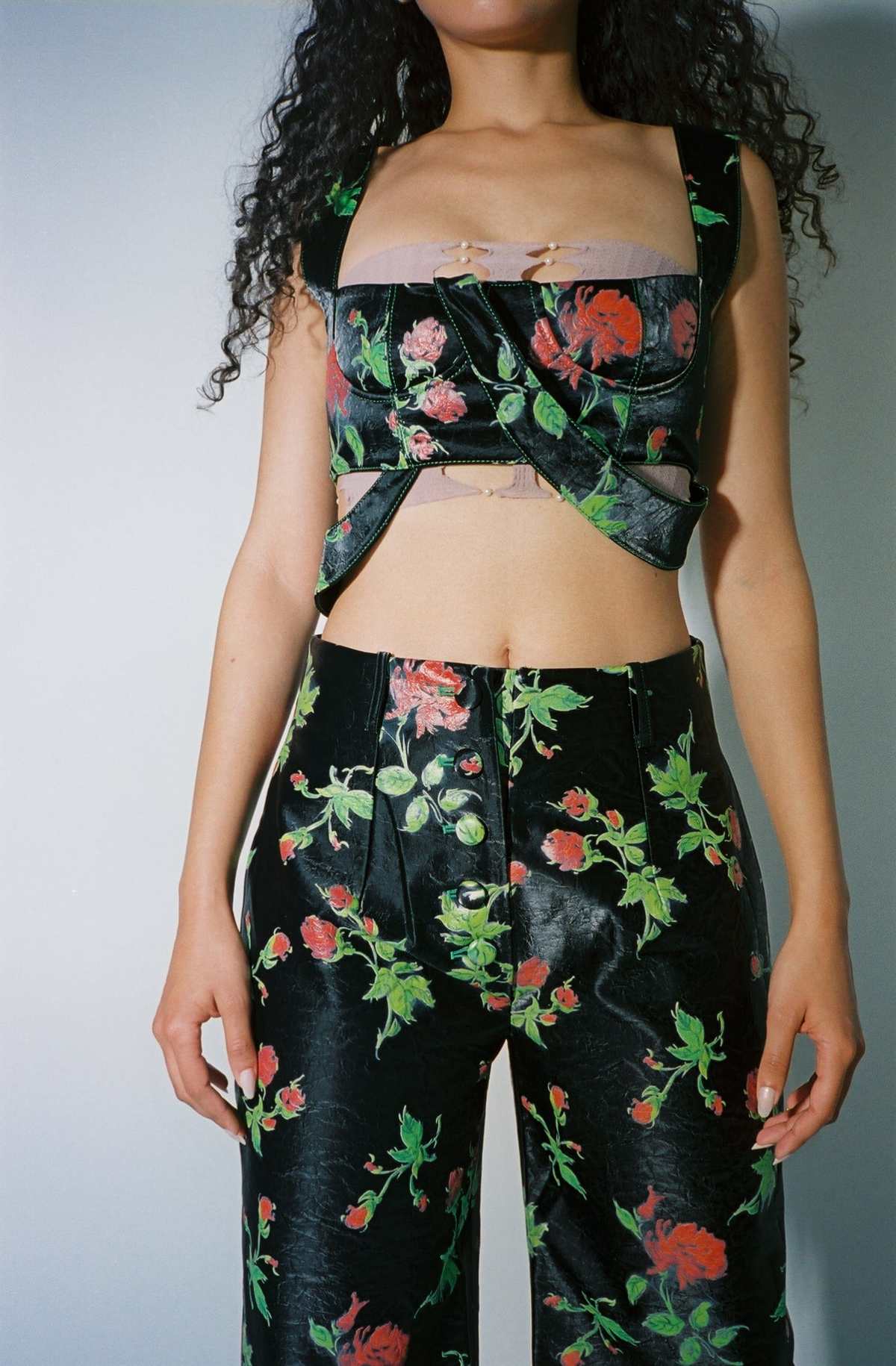 Yuhan Wang Rose Faux Leather Trousers - Image 7 of 7