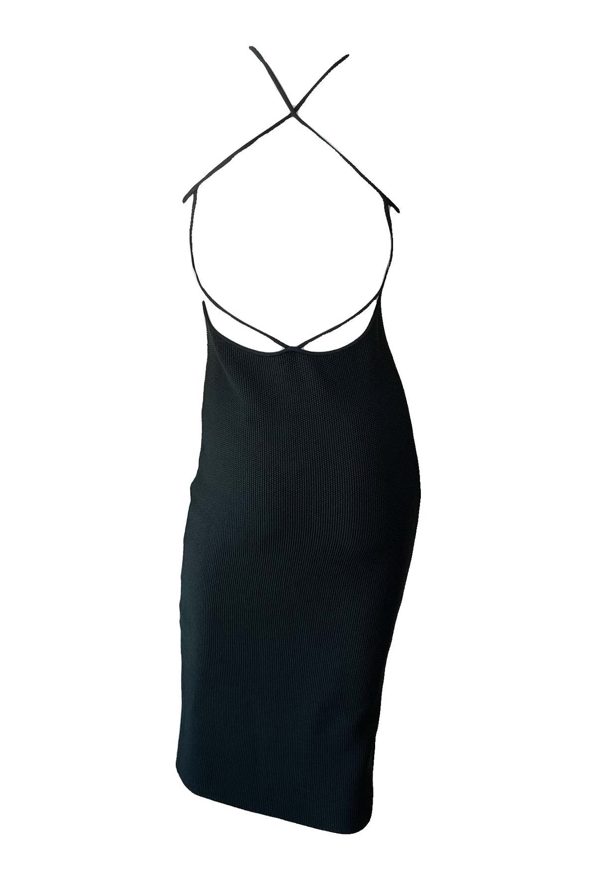 halter shoulder dress Strappy-Back Long Halter Prom Dress with Side Slit Cherry / Large main image 1