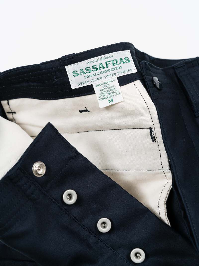 Sassafras Overgrown Pants - Navy Giza Cotton Moleskin