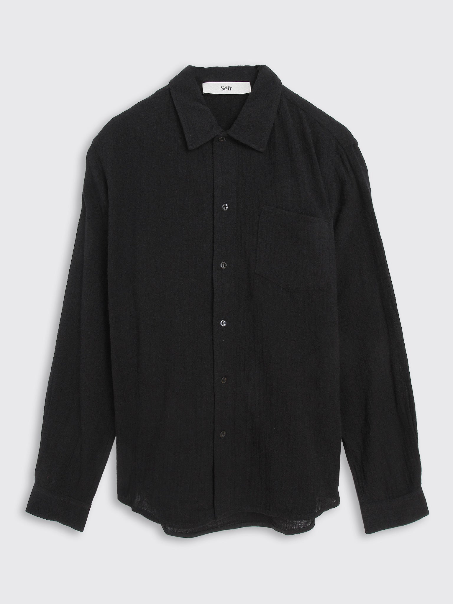 Séfr Leo Shirt - Black Hopsack | Garmentory
