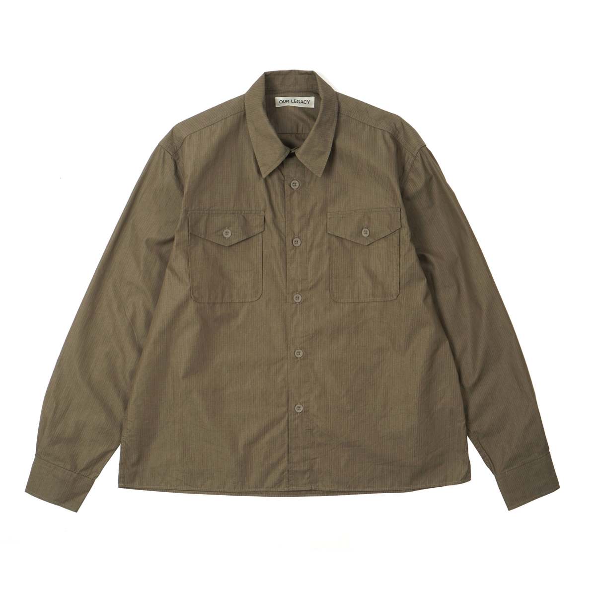 OUR LEGACY MILITARY BASE SHIRT 46 新品タグ付 Our Legacy MILITARY BASE SHIRT - ARMY GREEN COTTON RIPSTOP
