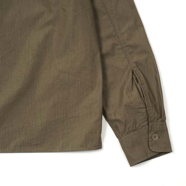 Our Legacy MILITARY BASE SHIRT - ARMY GREEN COTTON RIPSTOP