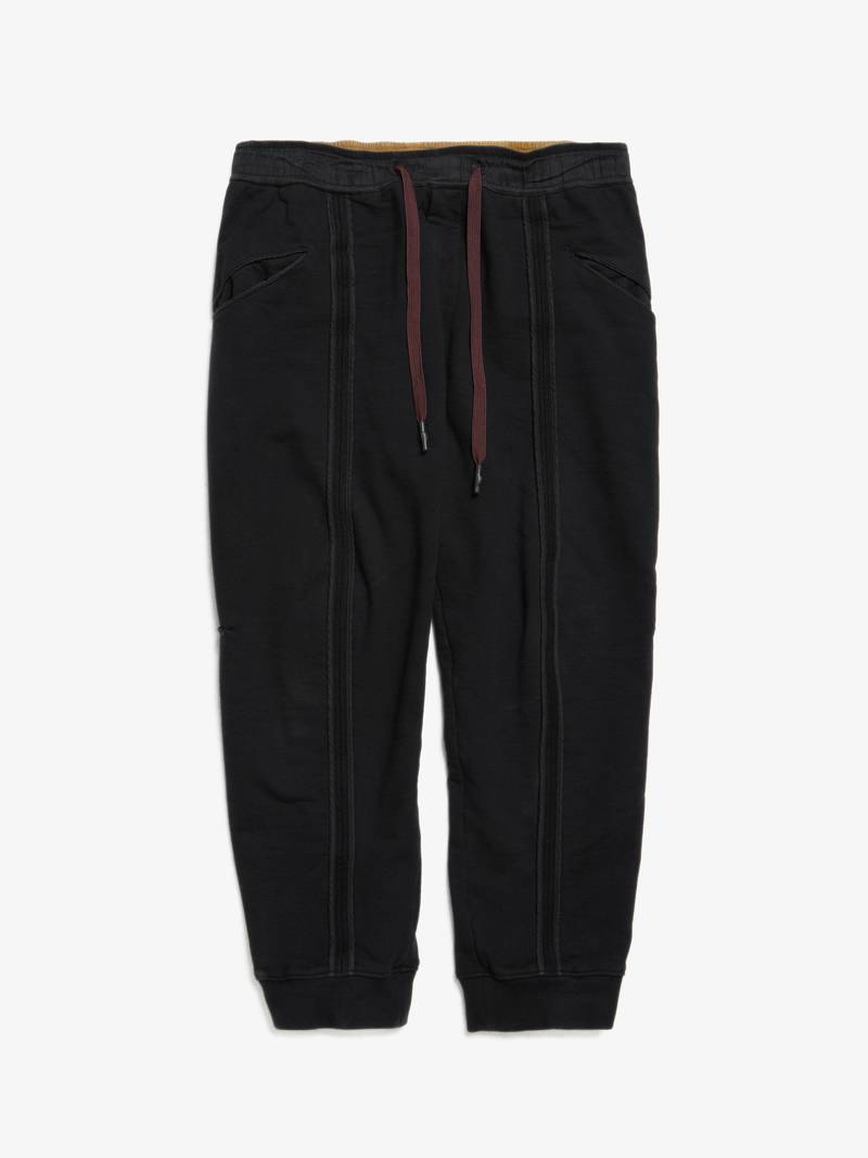Ziggy Chen Ornament Plank Detailed Cotton Sweatpants - Black 
