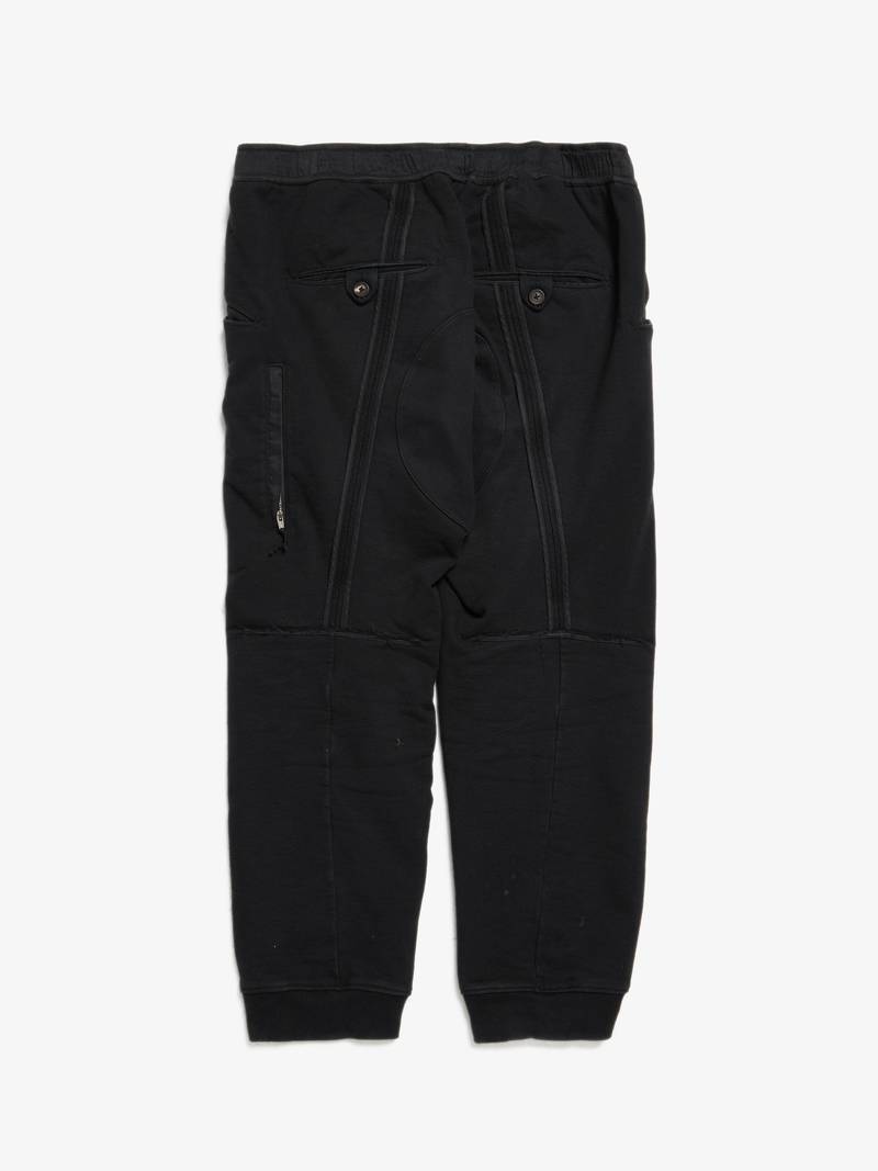 Ziggy Chen Ornament Plank Detailed Cotton Sweatpants - Black 