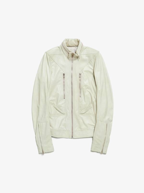 Rick Owens Leather Jacket - Pearl | Garmentory