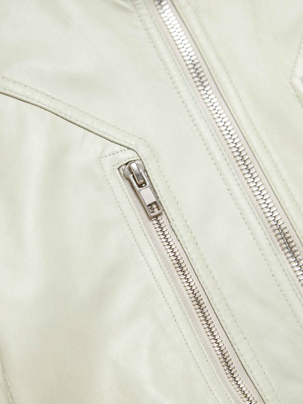 Rick Owens Leather Jacket - Pearl | Garmentory