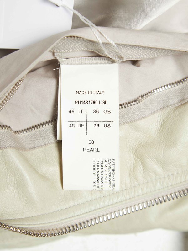 Rick Owens Leather Jacket - Pearl | Garmentory