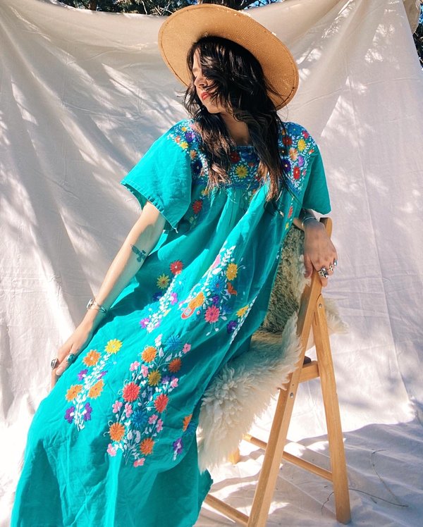 Turquoise on sale kaftan dress