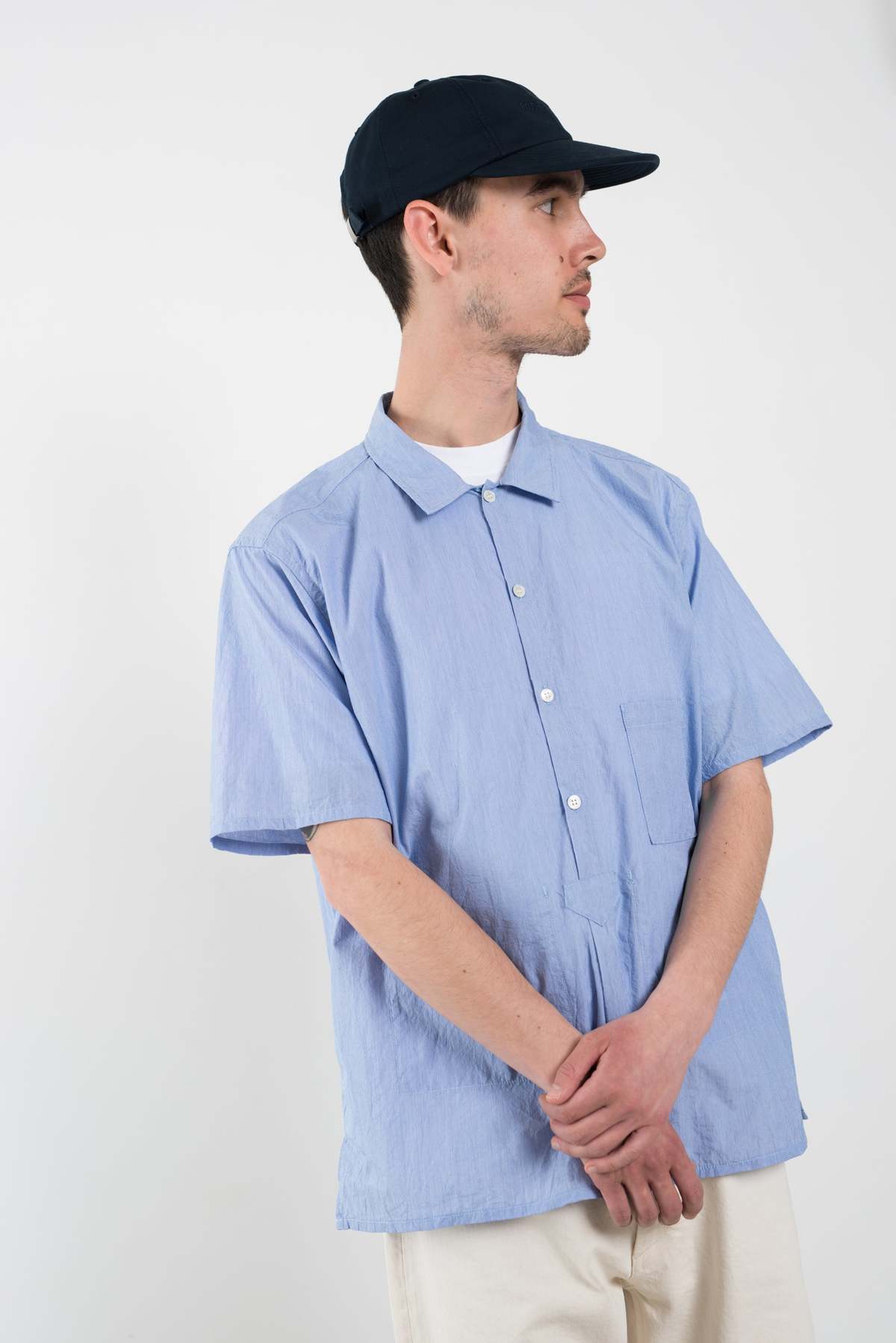 トップス ends and means shirts ENDS and MEANS Nizza Shirt - Sax Stripe | Garmentory