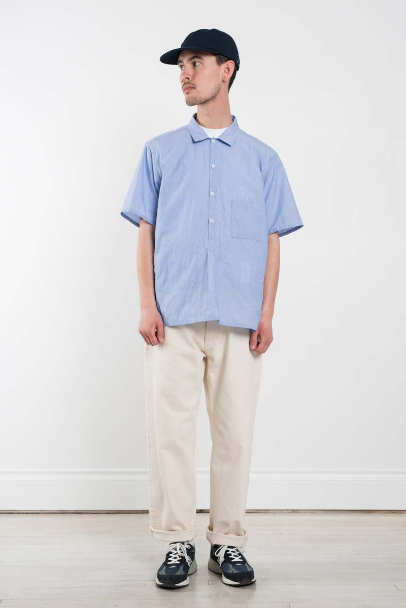 ENDS and MEANS Nizza Shirt - Sax Stripe | Garmentory