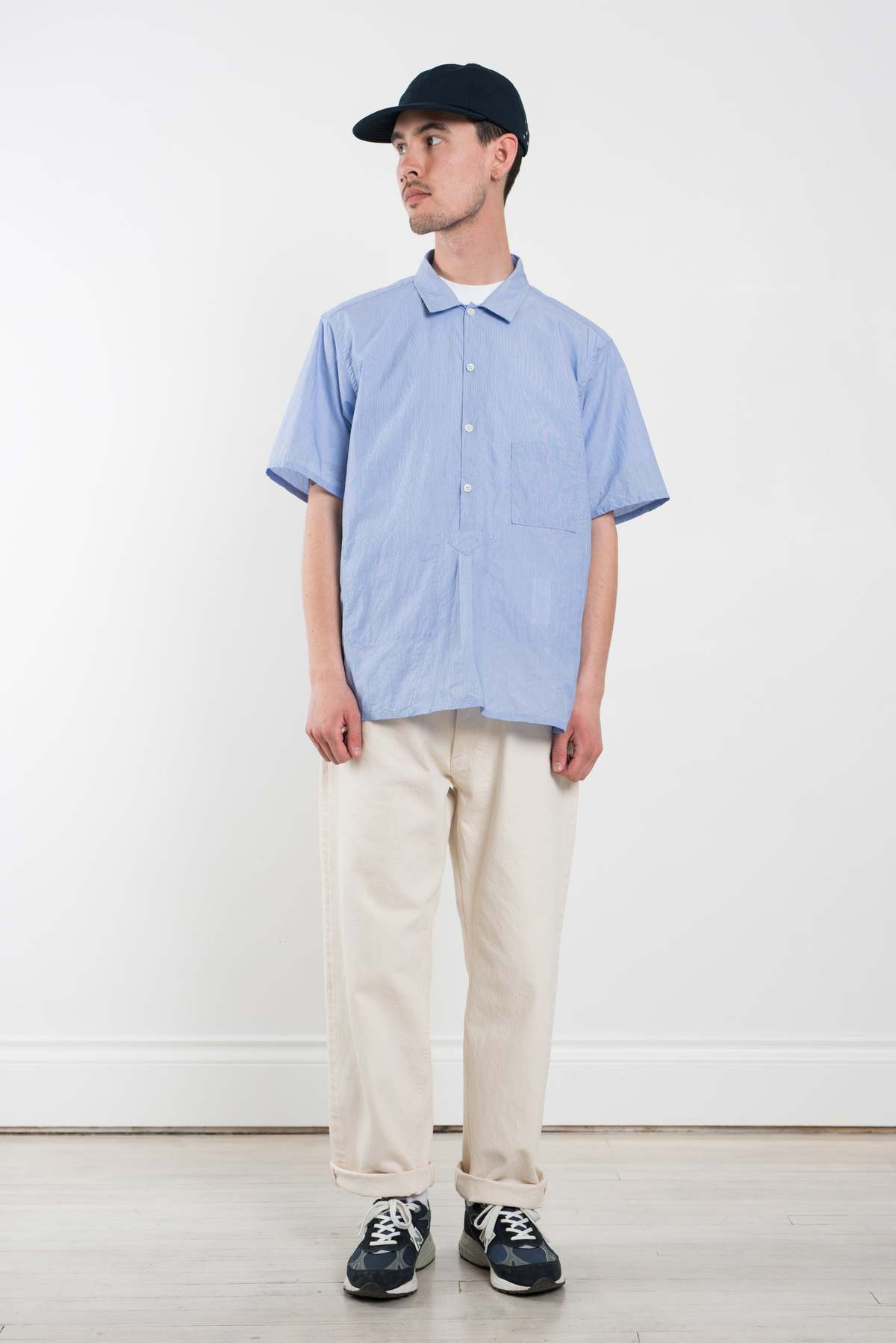 ENDS and MEANS Nizza Shirt - Sax Stripe | Garmentory