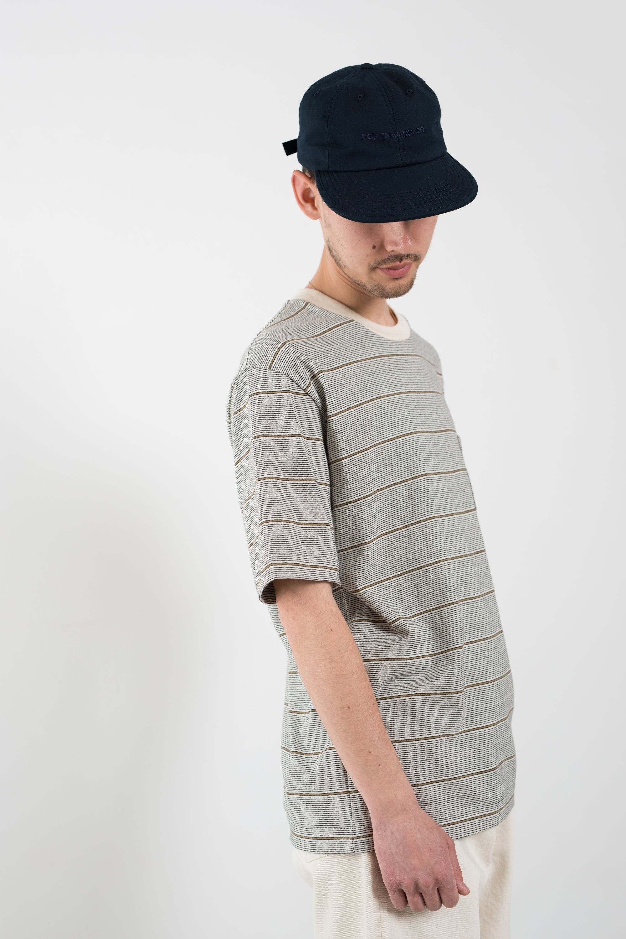 ENDS and MEANS Pocket Tee - Natural Stripe | Garmentory