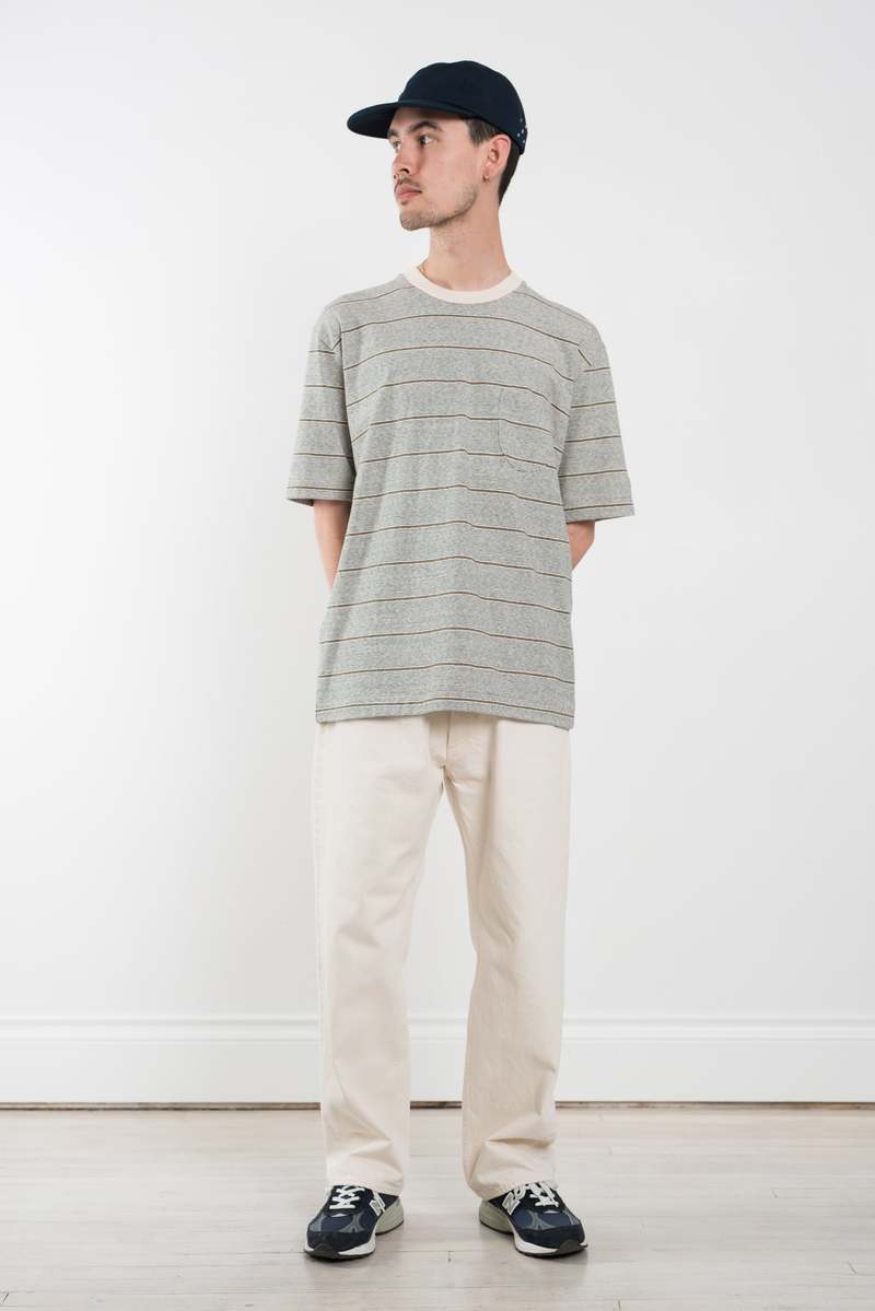 ENDS and MEANS Pocket Tee - Natural Stripe | Garmentory