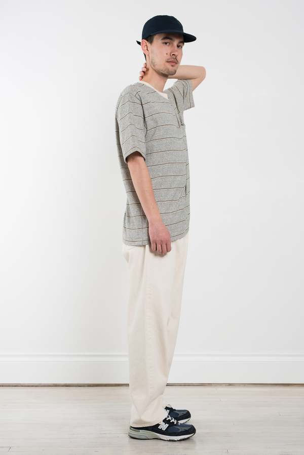 ENDS and MEANS Pocket Tee - Natural Stripe | Garmentory