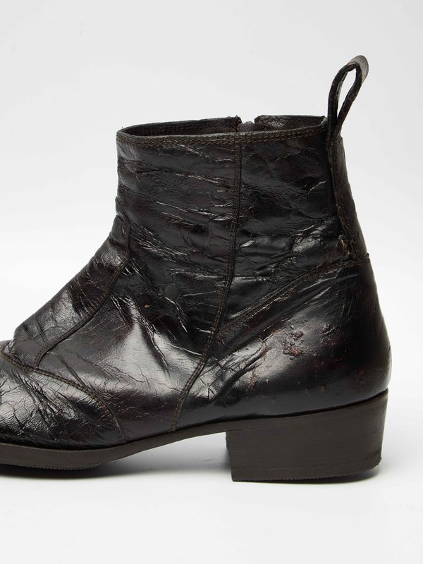 Pre-Loved] Gianni Barbato Side Zipped Folded Leather Detailed