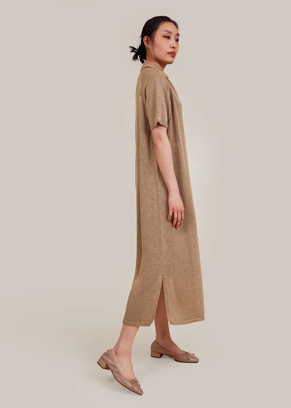 Cordera Linen Dress - Toasted Brown | Garmentory