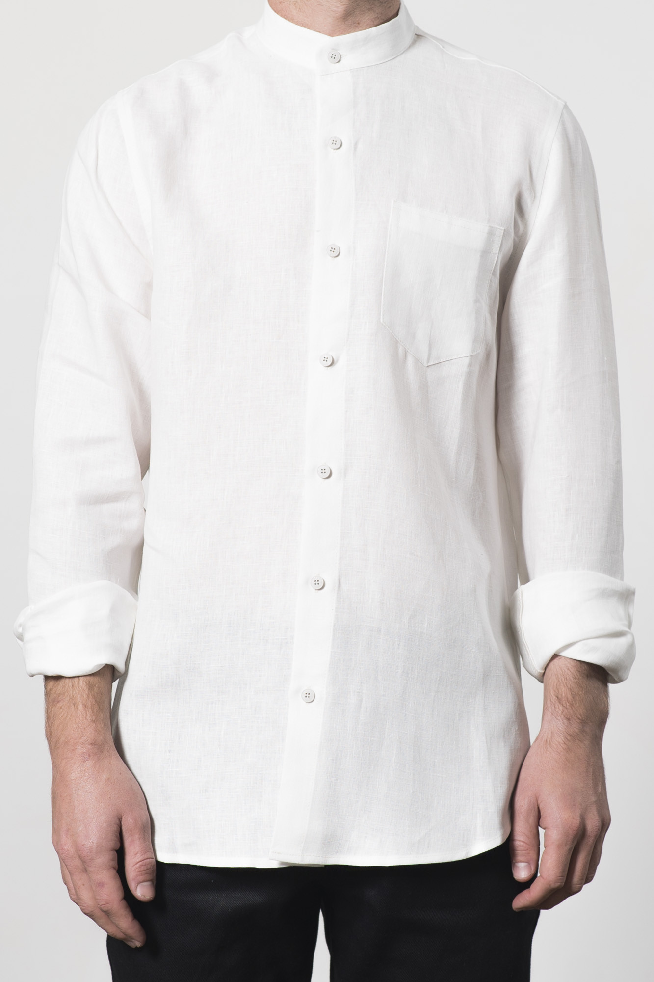 GOOD STUDIOS HEMP LINEN MANDARIN COLLAR SHIRT Garmentory