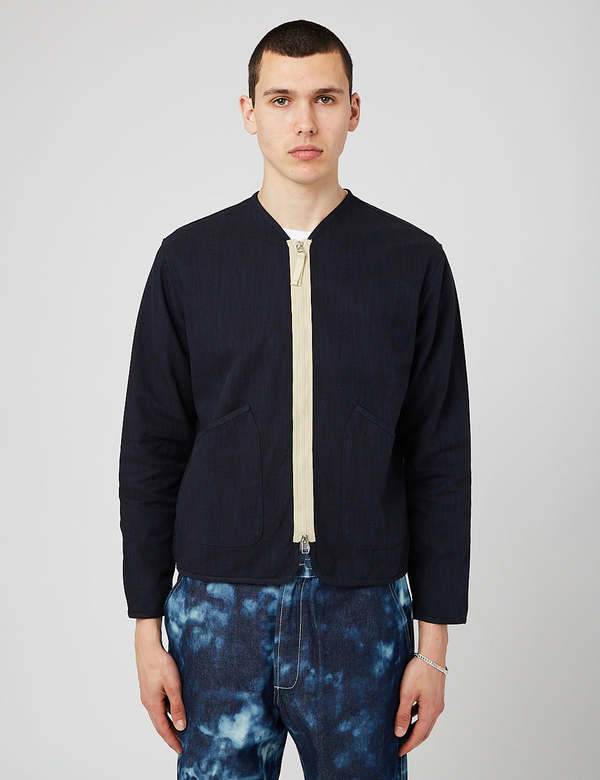 Universal Works Zip Liner Jacket Navy Blue Garmentory